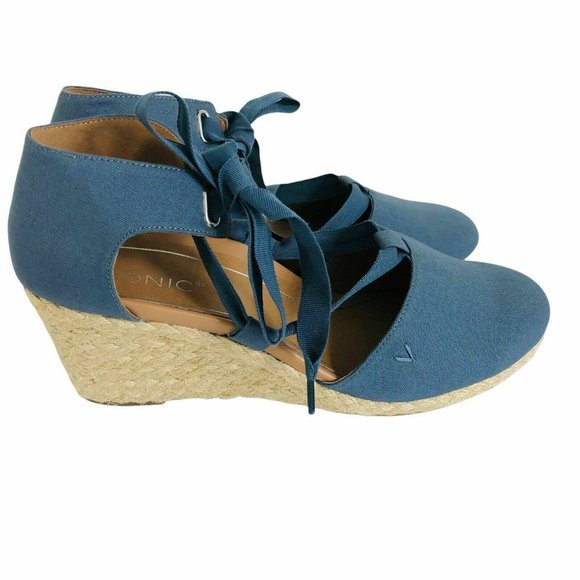 VIONIC Kaitlyn Espadrille blue  Wedge ribbon ties - Picture 5 of 10